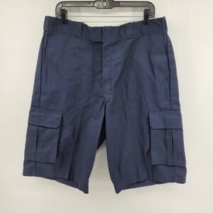 Dickies Mens Size 36‎ Navy Blue Loose Fit Cargo Shorts 13 Inch Inseam
